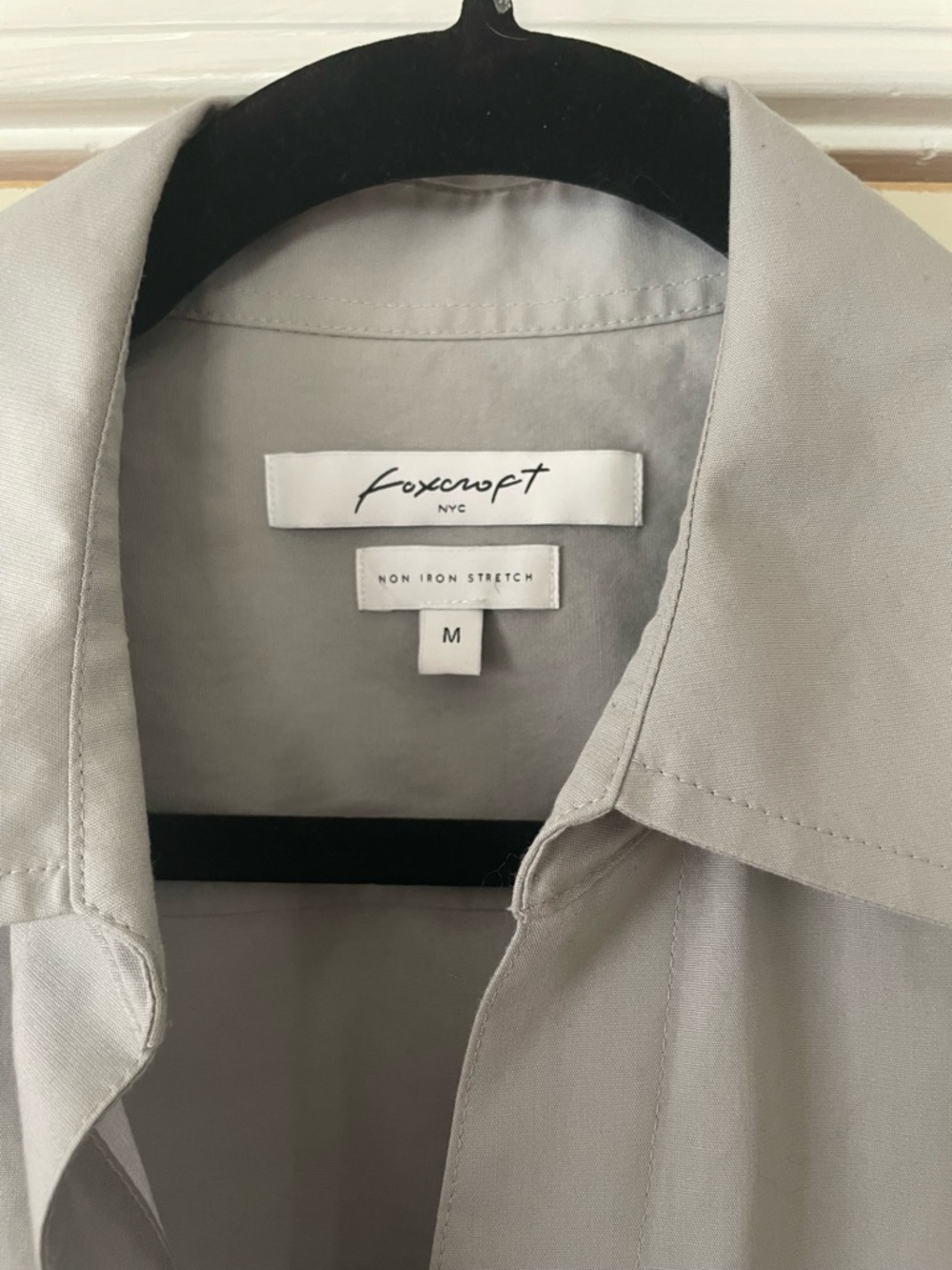 Foxcroft Light Gray Collared Button-Up Shirt